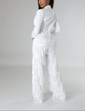 White Semi-Stretch Jumpsuit