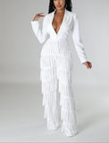 White Semi-Stretch Jumpsuit