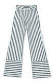 White & Black Stripes Pants Suit