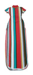 Colored Stripes High Neck Open Back Dress