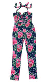 Floral Pink Open Back Jumpsuit