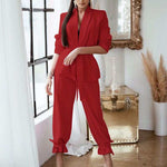 Casual Two Piece Long Sleeve Blazer Set